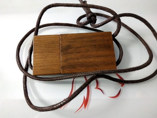 Pamięć USB w ekologicznej obudowie z rzemykiem